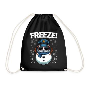 Kapitän Frost Schneemann Polizei Weihnachten - Turnbeutel - Schwarz - Vorne