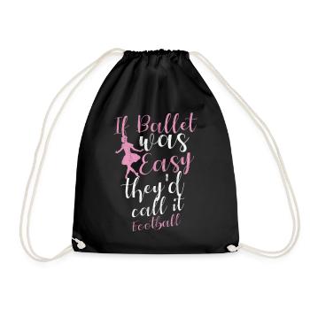 Ballet Girls Dancing Ballerina Ballet Shoes - Drawstring Bag - black - Front