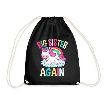 Sister family offspring gift - Drawstring Bag - black - Front