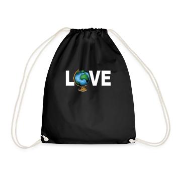Geographers - geography earth globe - Drawstring Bag - black - Front