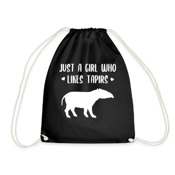 Just A Girl Who Likes Tapirs Spruch Tapir Geschenk - Turnbeutel - Schwarz - Vorne