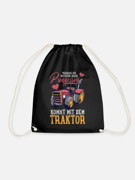 Traktor Trecker - Turnbeutel - Schwarz