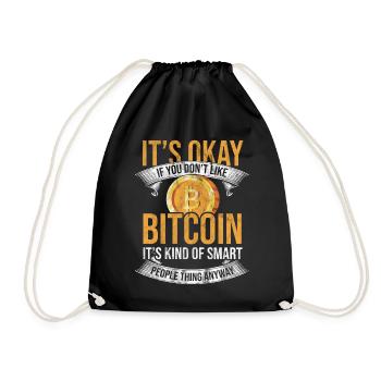 Bitcoin Blockchain Currency Litecoin Crypto Exchange - Drawstring Bag - black - Front