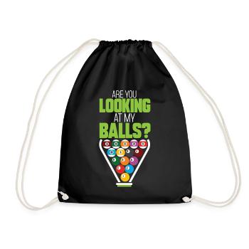billard pool snooker billardkugel geschenkidee que - Turnbeutel - Schwarz - Vorne