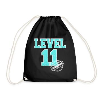 Niveau 11 terminé 11e anniversaire Né en 2014 - Sac de sport léger - noir - Devant