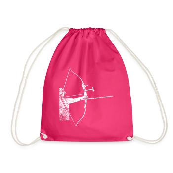 Great archer bow - Drawstring Bag - fuchsia - Front