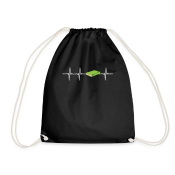 Read Book Heartbeat Bookworm Gift - Drawstring Bag - black - Front
