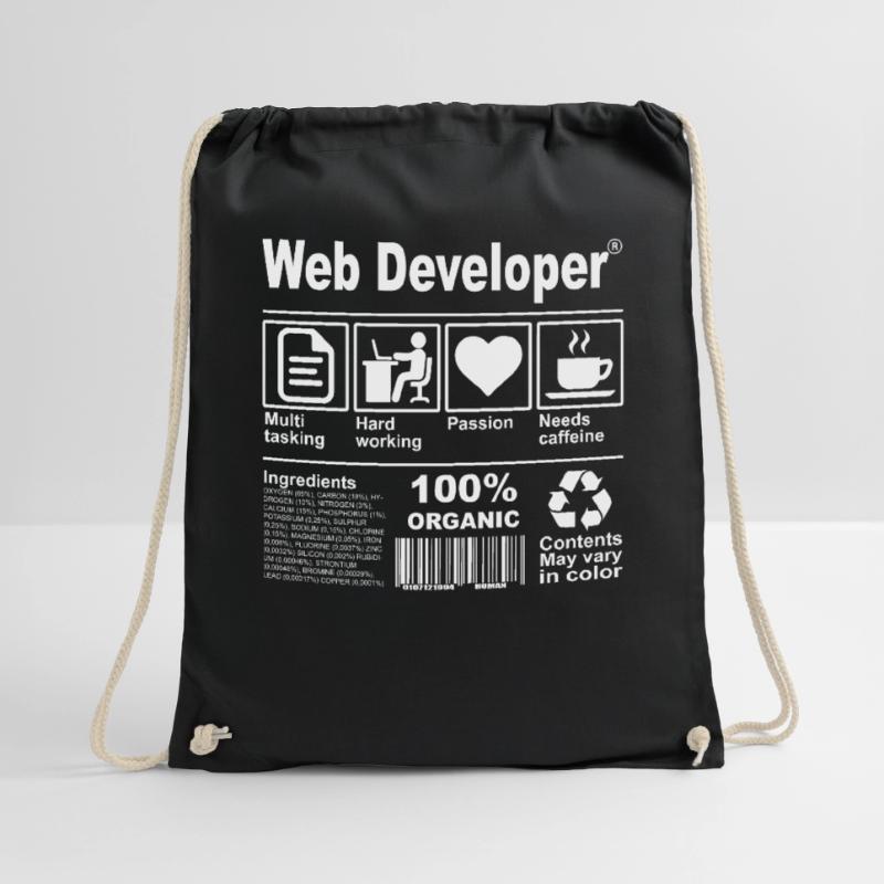 Web Developer Drawstring Bag