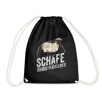 Schafe Flüsterer Lamm Schäfer Bauernhof Geschenk - Turnbeutel - Schwarz - Vorne