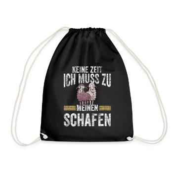 Schaf Landwirt Schäfer Bauer Bauernhof Geschenk - Turnbeutel - Schwarz - Vorne