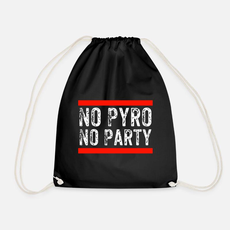 No Pyro No Party - Turnbeutel - Schwarz