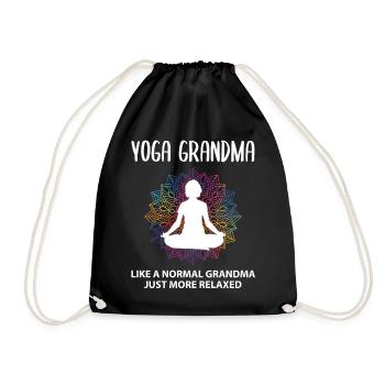 Yoga Oma Großmutter Lustiger Spruch Geschenk - Turnbeutel - Schwarz - Vorne