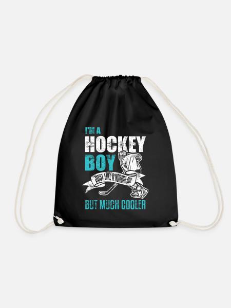 Hockey Junge - Turnbeutel - Schwarz