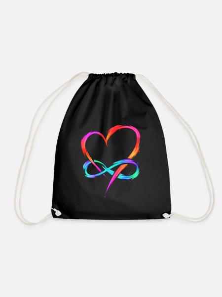 Polyamory - Infinity Heart - Polyamorie Artwork - Turnbeutel - Schwarz