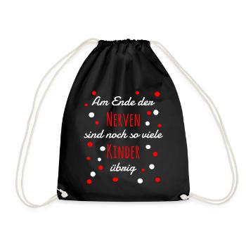 Lustiger Kinder Spruch Weihnachtsgeschenk Nerven - Turnbeutel - Schwarz - Vorne
