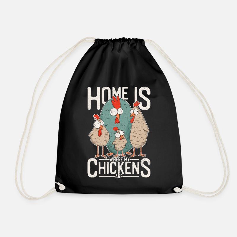 Hühner - Home is where my chickens are. - Turnbeutel - Schwarz