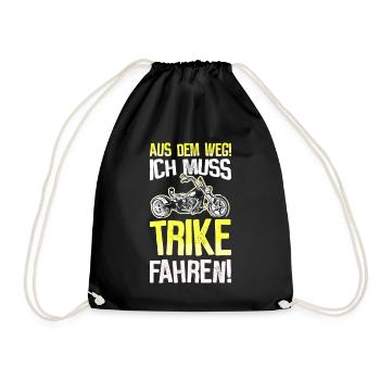 Trike Motorrad Trikes Triker Sprüche Geschenk - Turnbeutel - Schwarz - Vorne