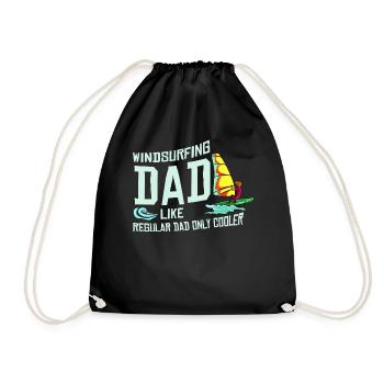 Windsurfing windsurfer surfboard wind surfing - Drawstring Bag - black - Front