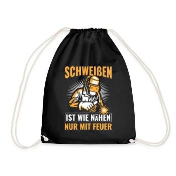 Schweißer Schweissen - Turnbeutel - Schwarz - Vorne