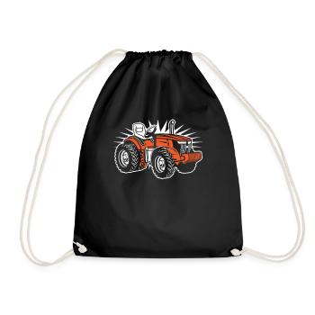 tractor - Drawstring Bag - black - Front
