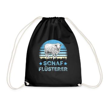 Schafe Schaf Flüsterer Schäfer Hirt Hirte Geschenk - Turnbeutel - Schwarz - Vorne