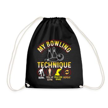 Bowling bowling bowler boule de bowling quilles cadeau - Sac de sport léger - noir - Devant