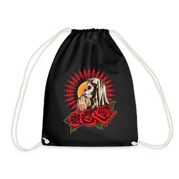 Praying Santa Muerte - La Calavera Catrina - Drawstring Bag - black - Front