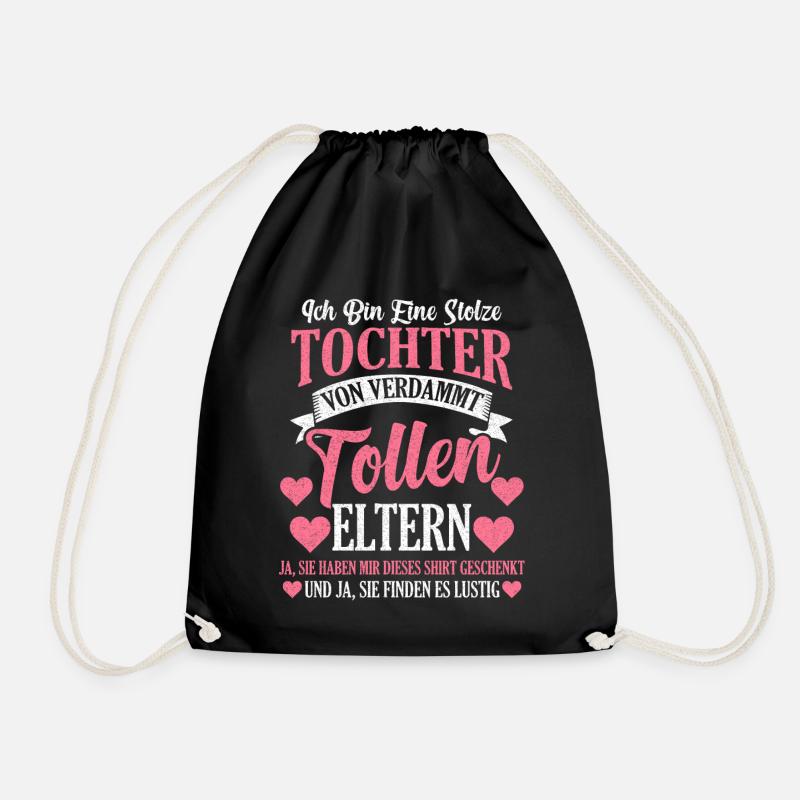 Tochter Eltern Familienmitglied Geschenk - Turnbeutel - Schwarz