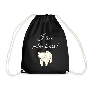 Polar bear polar bears - Drawstring Bag - black - Front
