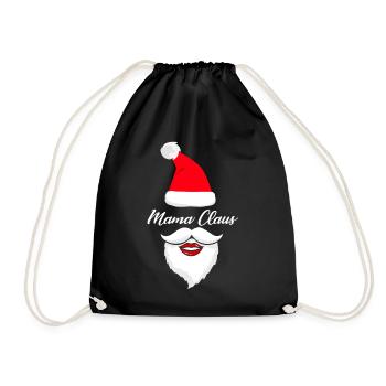 Mama Clause Grandma Santa Merry Christmas Grandmot - Drawstring Bag - black - Front