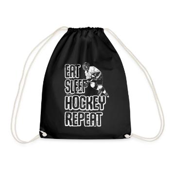 Eat Sleep Hockey Répéter Amoureux du jeu sportif - Sac de sport léger - noir - Devant