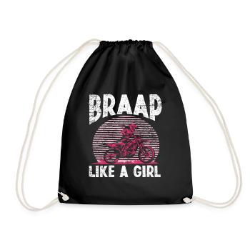 Motocross girls - Drawstring Bag - black - Front