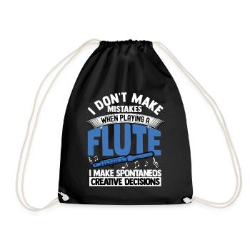 flute - Drawstring Bag - black - Front