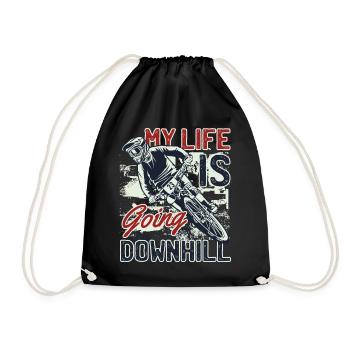 Downhill Downhill Mountain Bike Downhill Bicycle - Drawstring Bag - black - Front