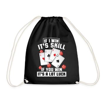 Poker Kartenspiel SiegerTexas Hold'em Pik Bluff - Turnbeutel - Schwarz - Vorne