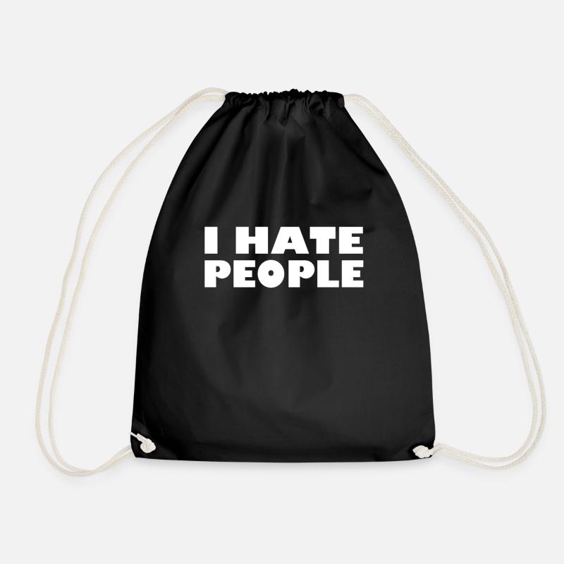 I HATE PEOPLE - Turnbeutel - Schwarz