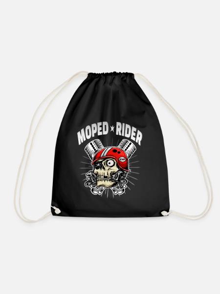 Moped Rider Totenkopf Biker Kult - Turnbeutel - Schwarz