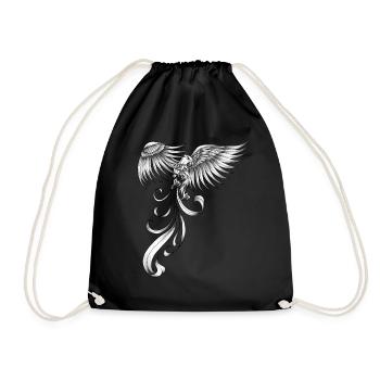 Phoenix Mystic Bird Legendary Fire Vintage Retro - Drawstring Bag - black - Front