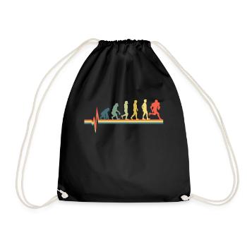 Retro Football Evolution Player Coach Sport Lovers - Turnbeutel - Schwarz - Vorne