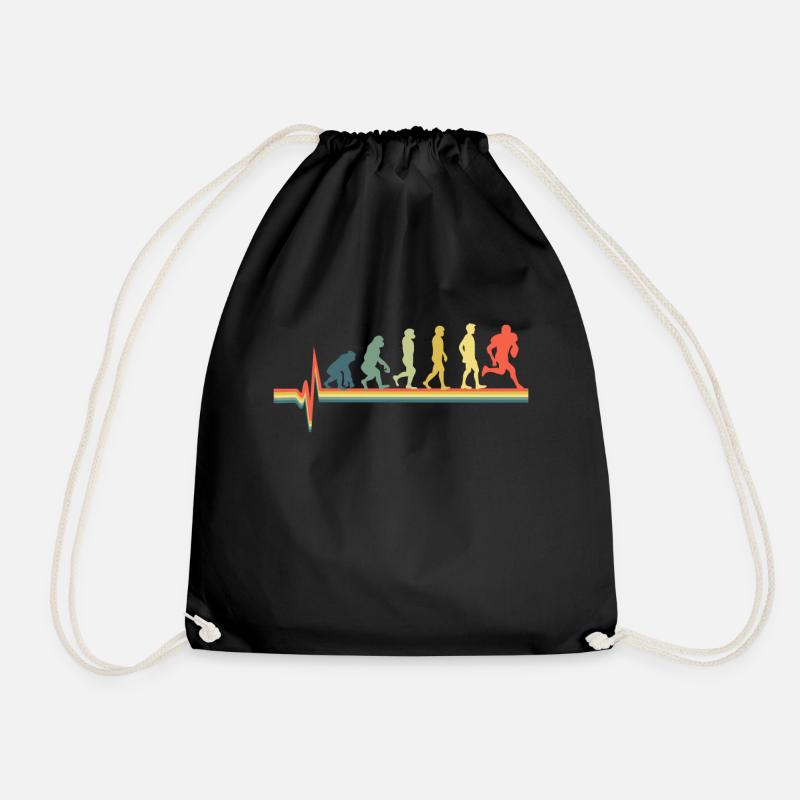 Retro Football Evolution Player Coach Sport Lovers - Turnbeutel - Schwarz
