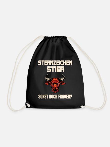 Sternzeichen Stier - Turnbeutel - Schwarz