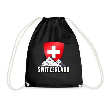 Schweiz Heimat Helvetia Berge Schweizer - Turnbeutel - Schwarz - Vorne