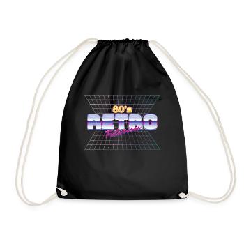 80's Retro Vintage Disco 80er Geschenk - Turnbeutel - Schwarz - Vorne