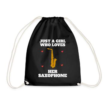 Cadeau saxophone saxophoniste saxo femme fille - Sac de sport léger - noir - Devant