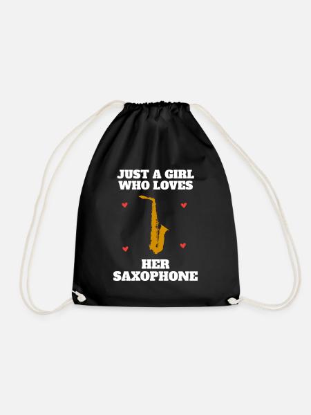 Saxophone Saxophonist Sax Woman Girl Gift - Turnbeutel - Schwarz