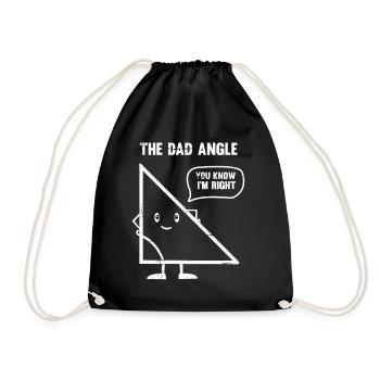 Dad Angle Mathematics Teacher Student Funny Geomet - Drawstring Bag - black - Front