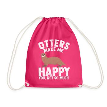 otter - Drawstring Bag - fuchsia - Front