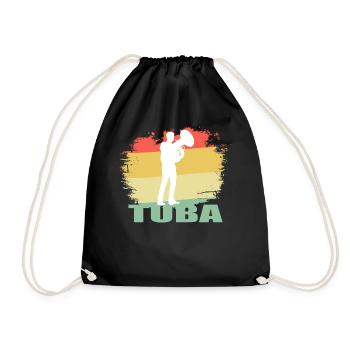 Vintage tuba shirt - Drawstring Bag - black - Front