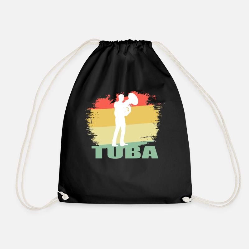 Vintage tuba shirt - Drawstring Bag - black