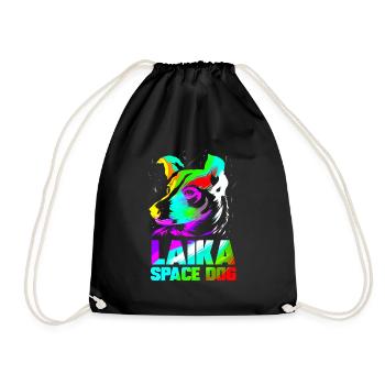 Laika Space Dog Union soviétique Russie Space Travel - Sac de sport léger - noir - Devant